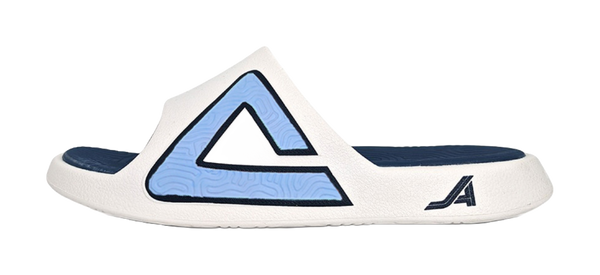 PEAK Tai Ji1.0 Odor Resistant, Abrasion Resistant Slide Slippers Unisex White Blue 