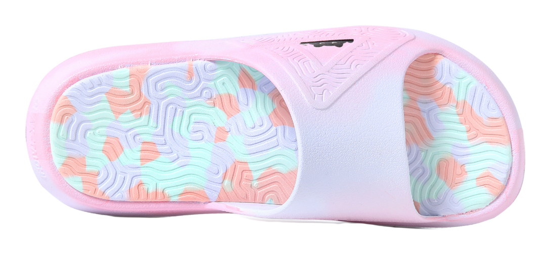 PEAK Tai Ji1.0 Quiet Abrasion Resistant Cushioning Slide Slippers Unisex Pink Blue 