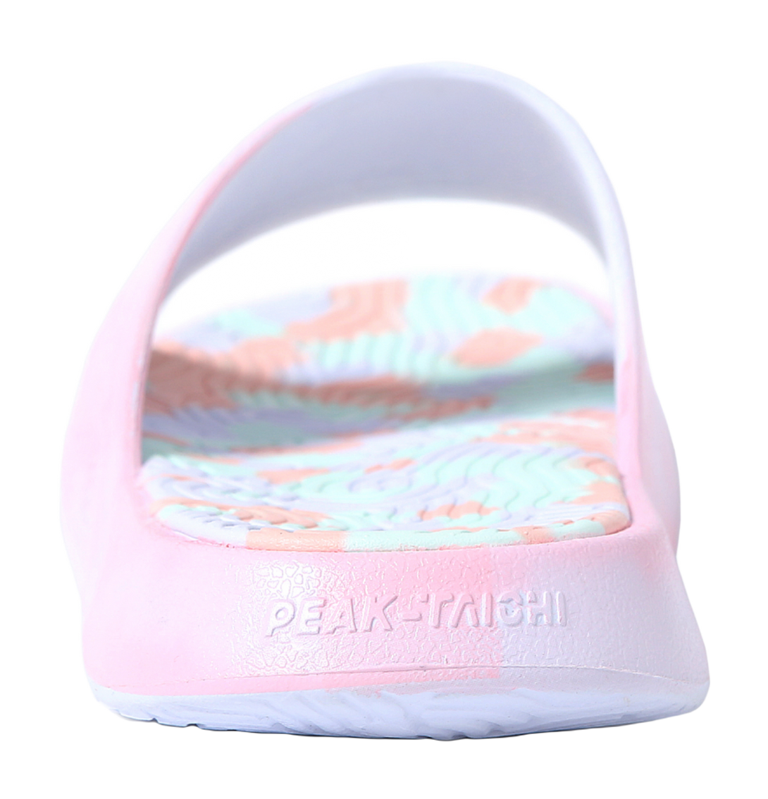 PEAK Tai Ji1.0 Quiet Abrasion Resistant Cushioning Slide Slippers Unisex Pink Blue 