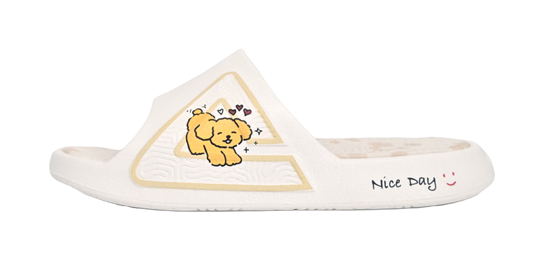 PEAK Tai Ji1.0 Quiet Cushioning Slide Slippers Unisex Ivory Yellow 