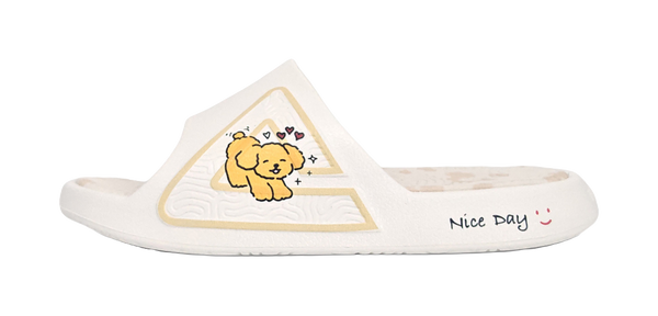 PEAK Tai Ji1.0 Quiet Cushioning Slide Slippers Unisex Ivory Yellow 