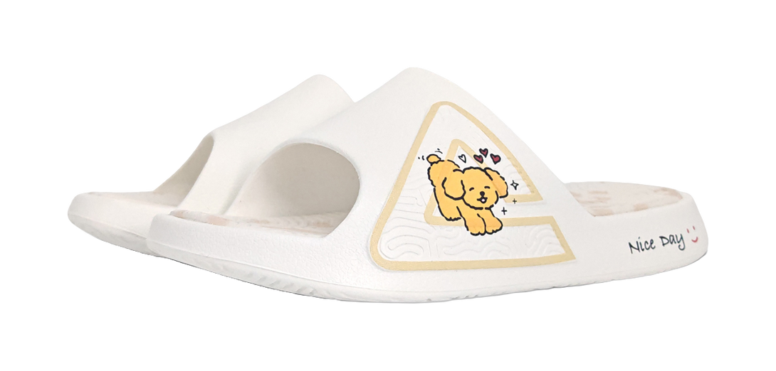 PEAK Tai Ji1.0 Quiet Cushioning Slide Slippers Unisex Ivory Yellow 