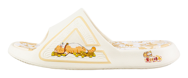 PEAK Tai Ji1.0 Quiet Odor Resistant Cushioning Slide Slippers Unisex White Yellow 