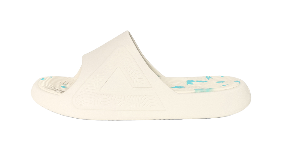 PEAK Tai Ji1.0 Quiet Slip Resistant Abrasion Resistant Cushioning Slide Slippers Men's Ecru Blue 