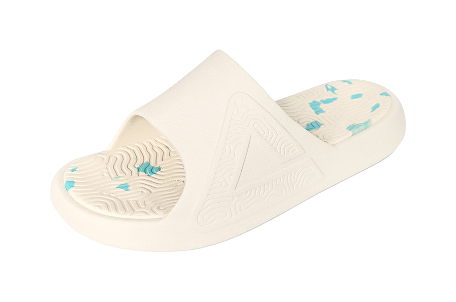 PEAK Tai Ji1.0 Quiet Slip Resistant Abrasion Resistant Cushioning Slide Slippers Men's Ecru Blue 