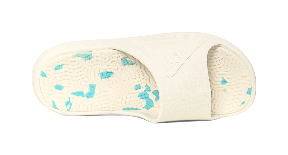 PEAK Tai Ji1.0 Quiet Slip Resistant Abrasion Resistant Cushioning Slide Slippers Men's Ecru Blue 