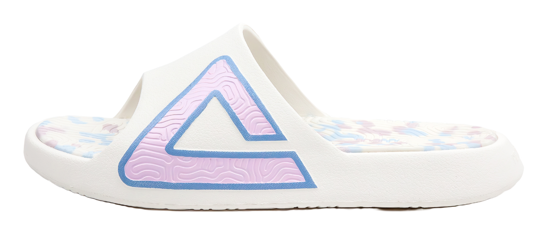 PEAK Tai Ji1.0 Quiet Slip Resistant Abrasion Resistant Slide Slippers Unisex White Blue Pink 