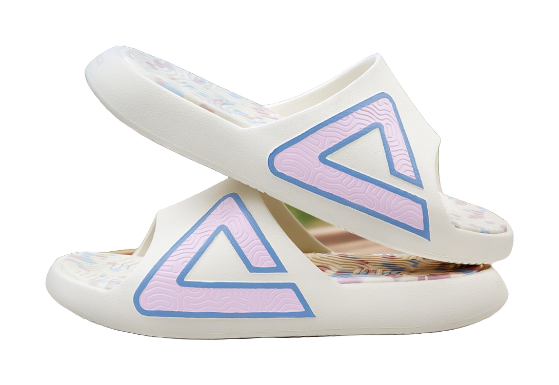 PEAK Tai Ji1.0 Quiet Slip Resistant Abrasion Resistant Slide Slippers Unisex White Blue Pink 