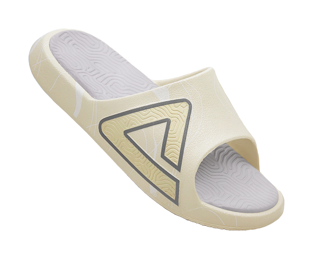 PEAK Tai Ji1.0 Quiet Slip Resistant Cushioning Slide Slippers Unisex Gray Beige White 