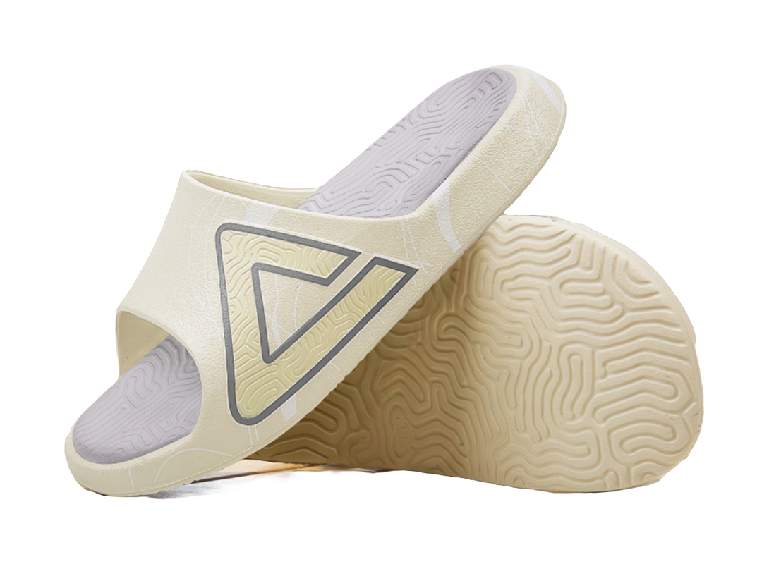 PEAK Tai Ji1.0 Quiet Slip Resistant Cushioning Slide Slippers Unisex Gray Beige White 
