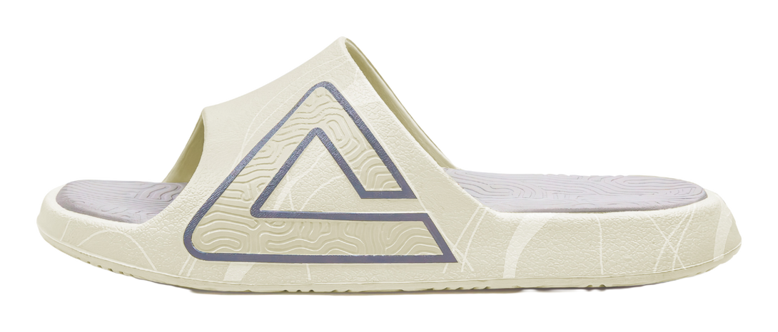 PEAK Tai Ji1.0 Quiet Slip Resistant Cushioning Slide Slippers Unisex Gray Beige White 