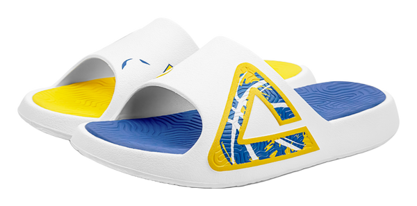 PEAK Tai Ji1.0 Quiet Slip Resistant Odor Resistant Slide Slippers Unisex Yellow Blue Mismatched 