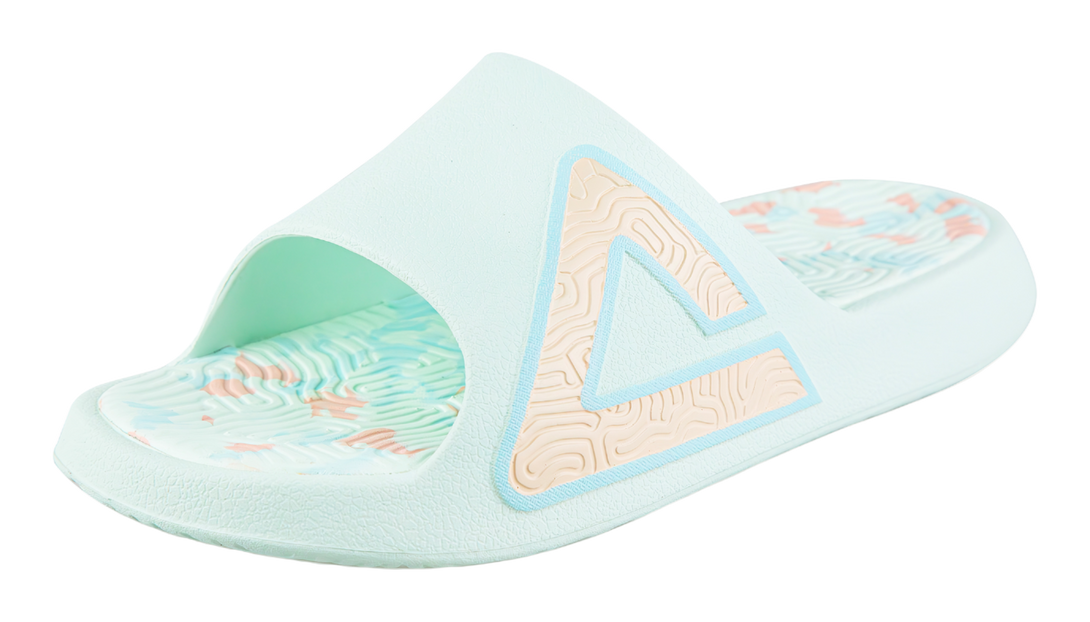 PEAK Tai Ji1.0 Quiet, Odor Resistant, Abrasion Resistant Slide Slippers Unisex Green Pink 