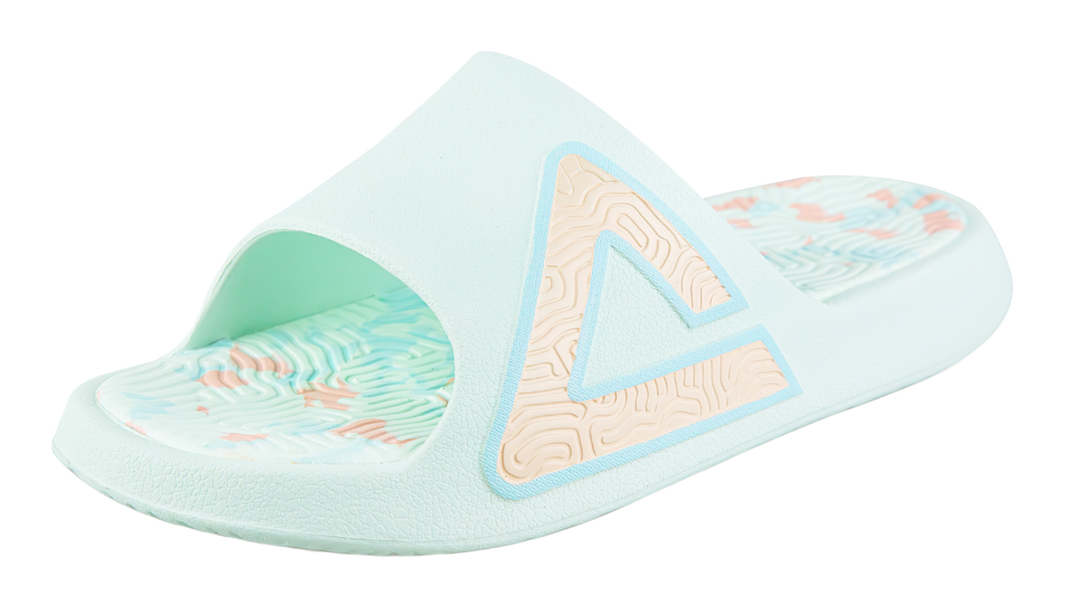 PEAK Tai Ji1.0 Quiet, Odor Resistant, Abrasion Resistant Slide Slippers Unisex Green Pink 