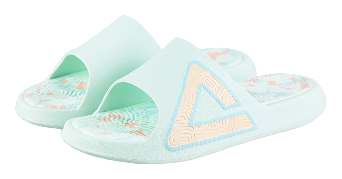 PEAK Tai Ji1.0 Quiet, Odor Resistant, Abrasion Resistant Slide Slippers Unisex Green Pink 