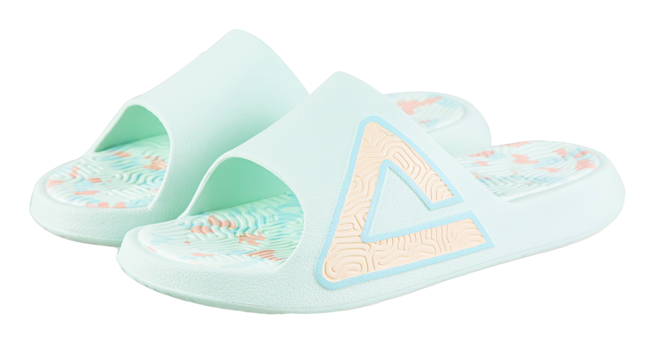 PEAK Tai Ji1.0 Quiet, Odor Resistant, Abrasion Resistant Slide Slippers Unisex Green Pink 