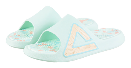 PEAK Tai Ji1.0 Quiet, Odor Resistant, Abrasion Resistant Slide Slippers Unisex Green Pink 