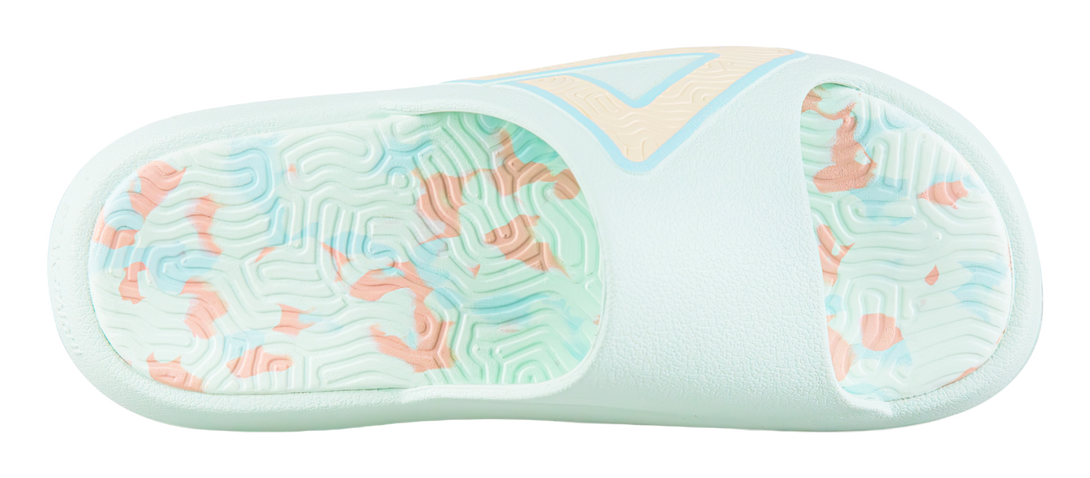 PEAK Tai Ji1.0 Quiet, Odor Resistant, Abrasion Resistant Slide Slippers Unisex Green Pink 