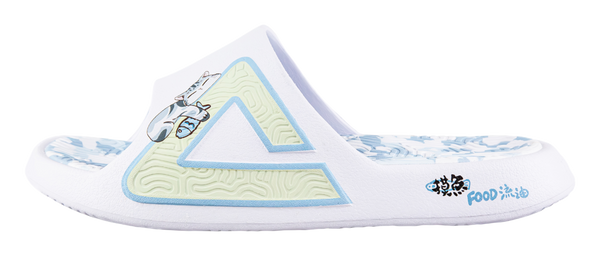 PEAK Tai Ji1.0 Quiet, Odor Resistant, Abrasion Resistant Slide Slippers Unisex White Blue 