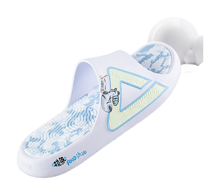 PEAK Tai Ji1.0 Quiet, Odor Resistant, Abrasion Resistant Slide Slippers Unisex White Blue 