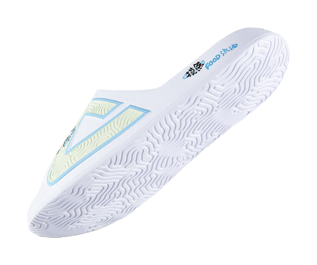 PEAK Tai Ji1.0 Quiet, Odor Resistant, Abrasion Resistant Slide Slippers Unisex White Blue 