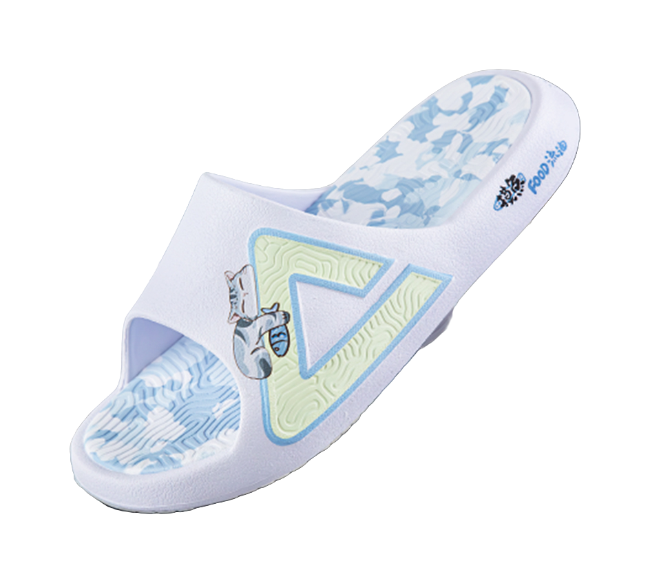 PEAK Tai Ji1.0 Quiet, Odor Resistant, Abrasion Resistant Slide Slippers Unisex White Blue 