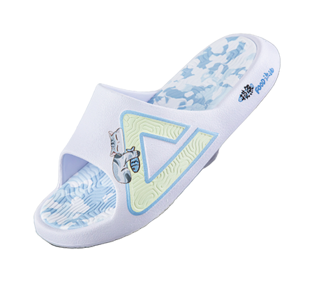 PEAK Tai Ji1.0 Quiet, Odor Resistant, Abrasion Resistant Slide Slippers Unisex White Blue 