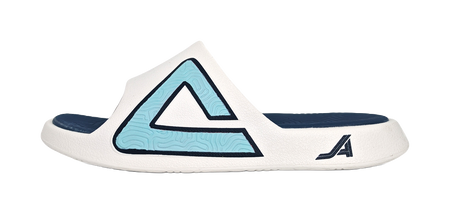 PEAK Tai Ji1.0 Quiet, Slip Resistant, Odor Resistant Slide Slippers Unisex Ecru Light Blue 