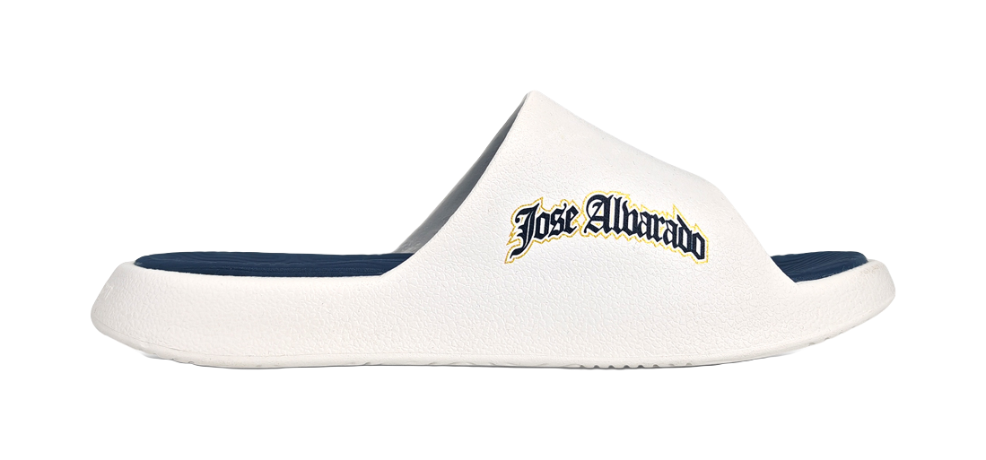 PEAK Tai Ji1.0 Quiet, Slip Resistant, Odor Resistant Slide Slippers Unisex Ecru Light Blue 