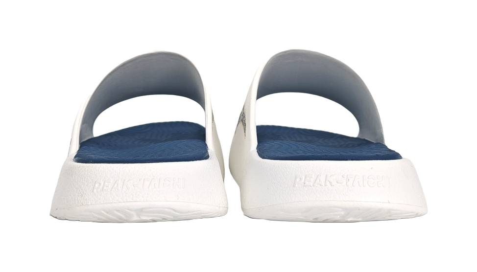 PEAK Tai Ji1.0 Quiet, Slip Resistant, Odor Resistant Slide Slippers Unisex Ecru Light Blue 