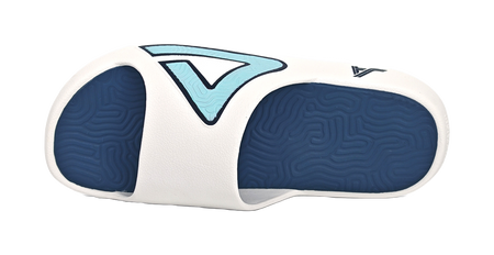 PEAK Tai Ji1.0 Quiet, Slip Resistant, Odor Resistant Slide Slippers Unisex Ecru Light Blue 