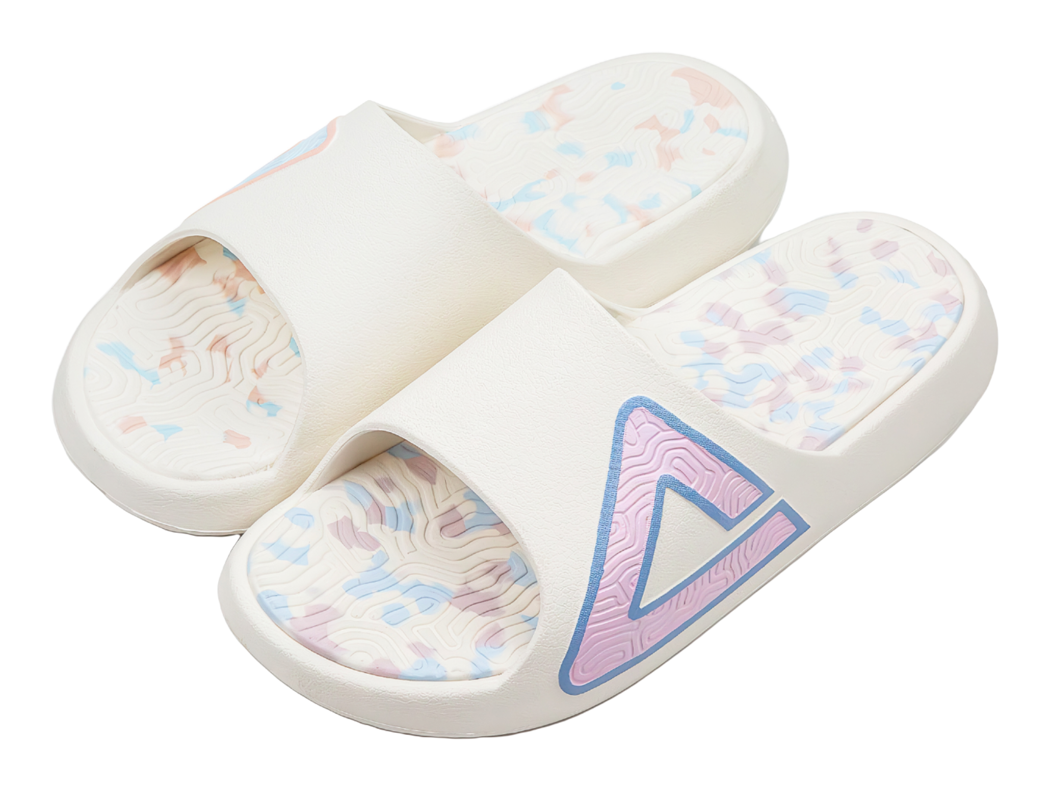 PEAK Tai Ji1.0 Quiet, Slip Resistant, Odor Resistant Slide Slippers Unisex Pink Blue Mismatched 