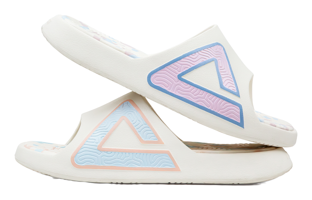 PEAK Tai Ji1.0 Quiet, Slip Resistant, Odor Resistant Slide Slippers Unisex Pink Blue Mismatched 