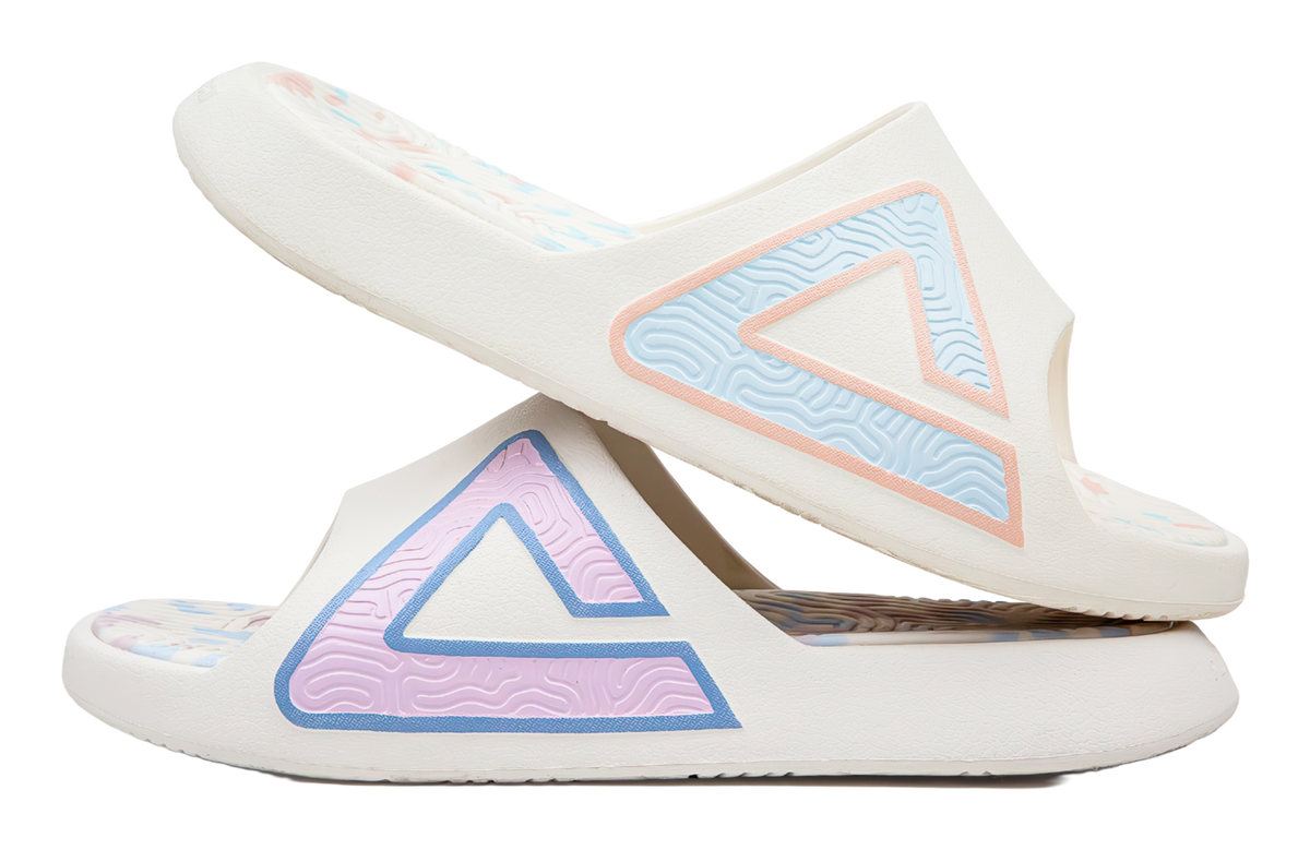 PEAK Tai Ji1.0 Quiet, Slip Resistant, Odor Resistant Slide Slippers Unisex Pink Blue Mismatched 