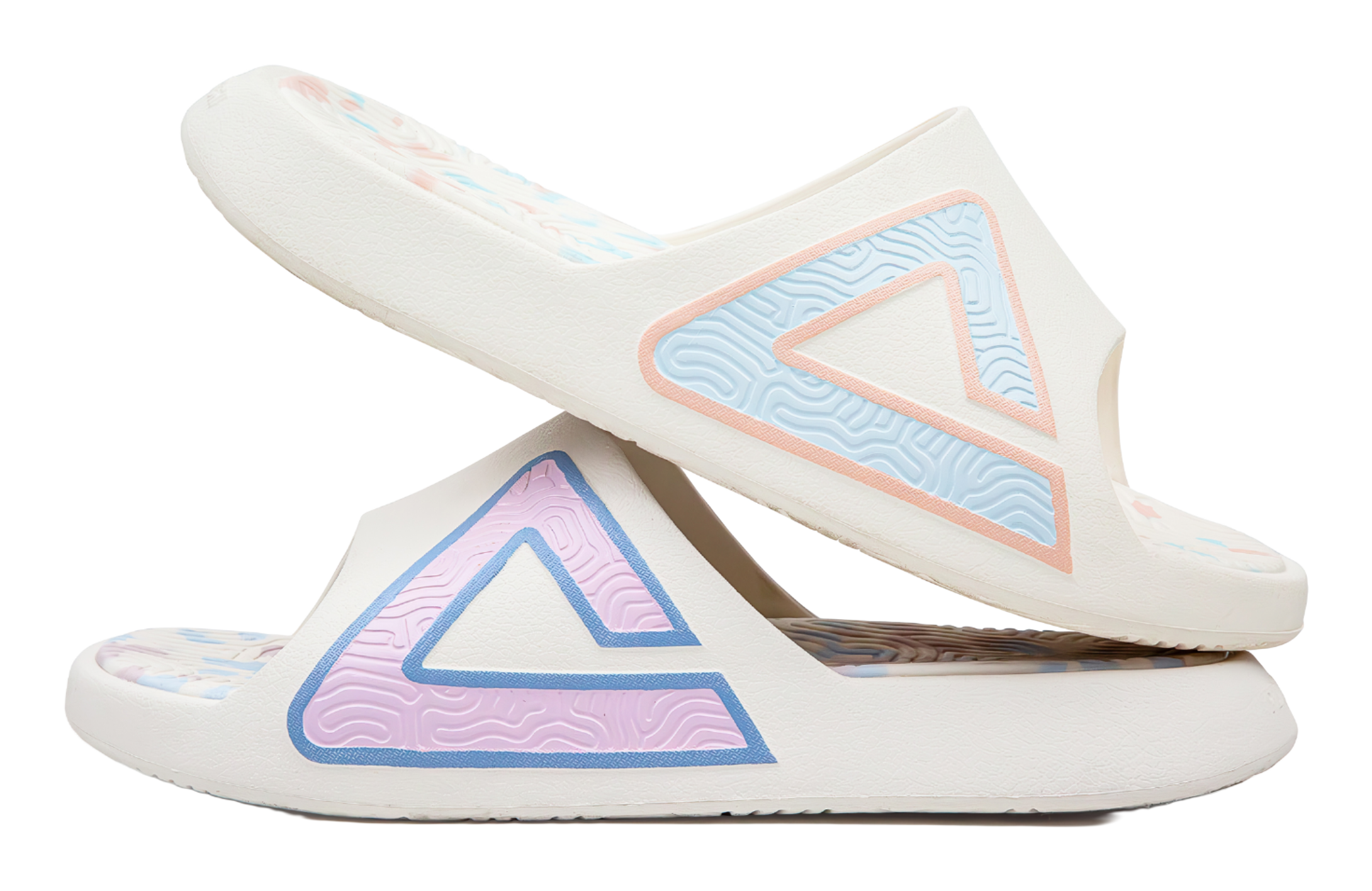 PEAK Tai Ji1.0 Quiet, Slip Resistant, Odor Resistant Slide Slippers Unisex Pink Blue Mismatched 