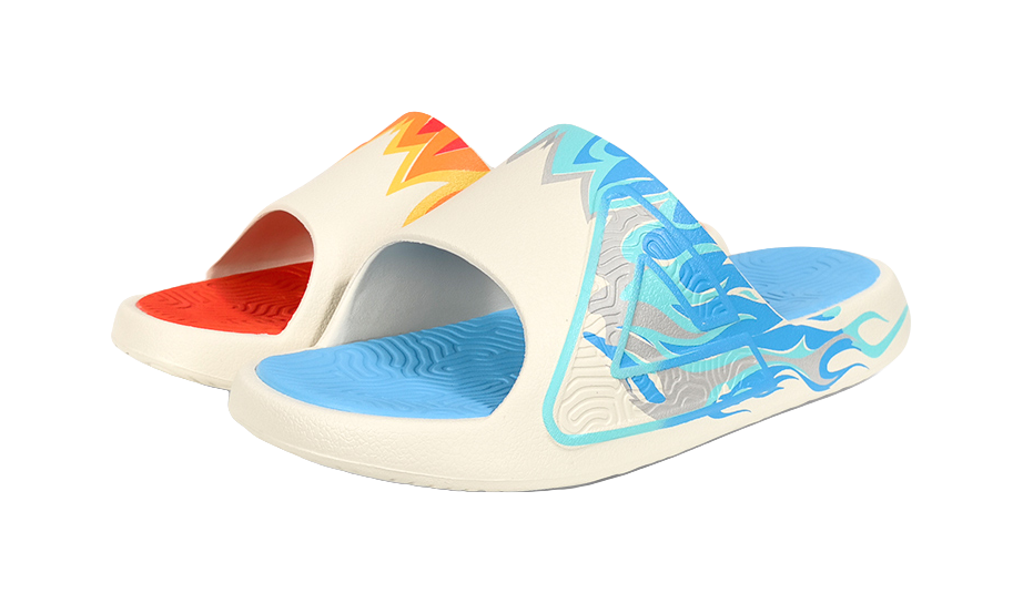 PEAK Tai Ji1.0 Shock Absorbers Slip Resistant Slide Slippers Men's Red Blue Mismatched 