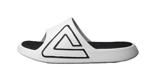 PEAK Tai Ji1.0 Slip-Resistant Abrasion-Resistant Cushioning Slide Slippers Men's Super-Light White Black 