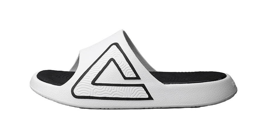 PEAK Tai Ji1.0 Slip-Resistant Abrasion-Resistant Cushioning Slide Slippers Men's Super-Light White Black 
