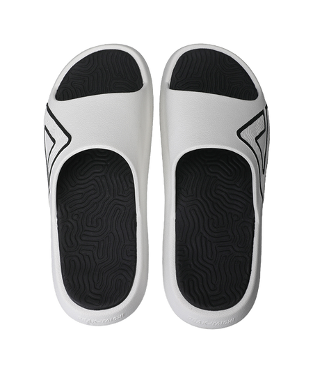 PEAK Tai Ji1.0 Slip-Resistant Abrasion-Resistant Cushioning Slide Slippers Men's Super-Light White Black 