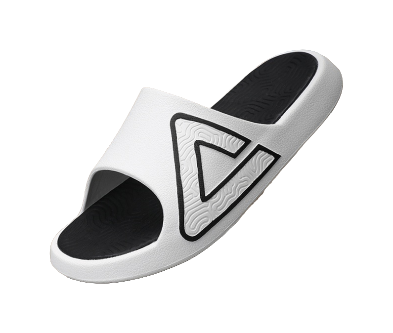 PEAK Tai Ji1.0 Slip-Resistant Abrasion-Resistant Cushioning Slide Slippers Men's Super-Light White Black 