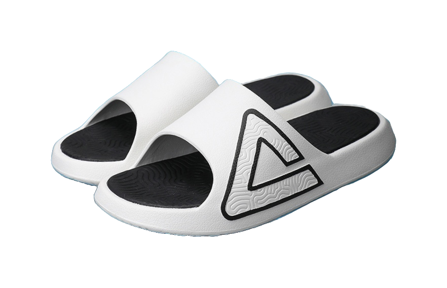 PEAK Tai Ji1.0 Slip-Resistant Abrasion-Resistant Cushioning Slide Slippers Men's Super-Light White Black 