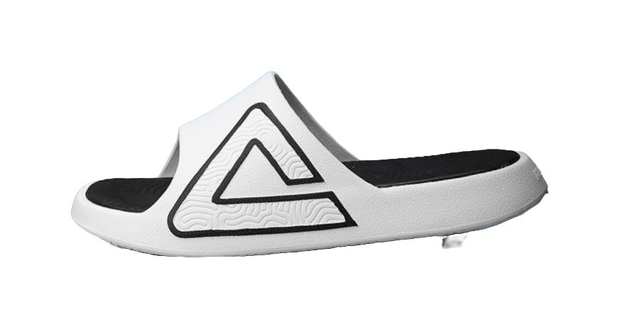 PEAK Tai Ji1.0 Slip-Resistant Abrasion-Resistant Cushioning Slide Slippers Men's Super-Light White Black 