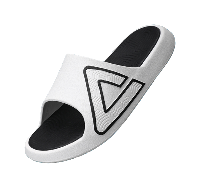 PEAK Tai Ji1.0 Slip-Resistant Abrasion-Resistant Cushioning Slide Slippers Men's Super-Light White Black 