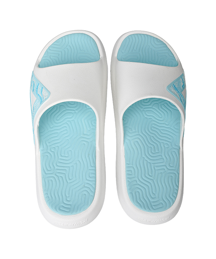 PEAK Tai Ji1.0 Slip Resistant Abrasion Resistant Cushioning Slide Slippers Men's White Mint Green 