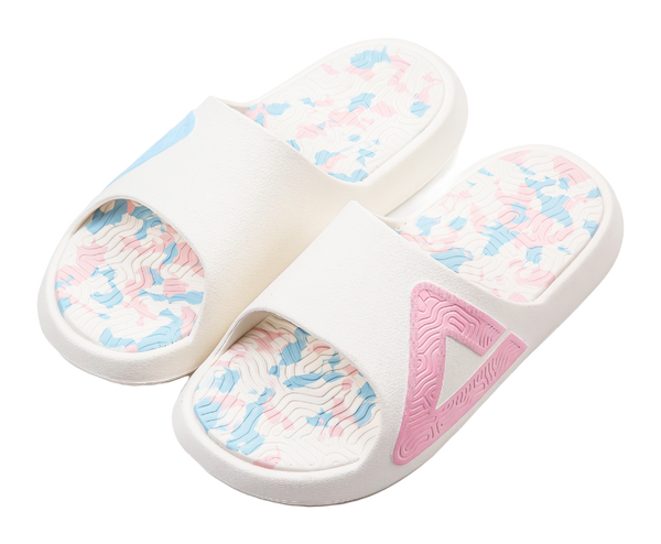 PEAK Tai Ji1.0 Slip Resistant Abrasion Resistant Cushioning Slide Slippers Unisex Pink Blue Mismatched 