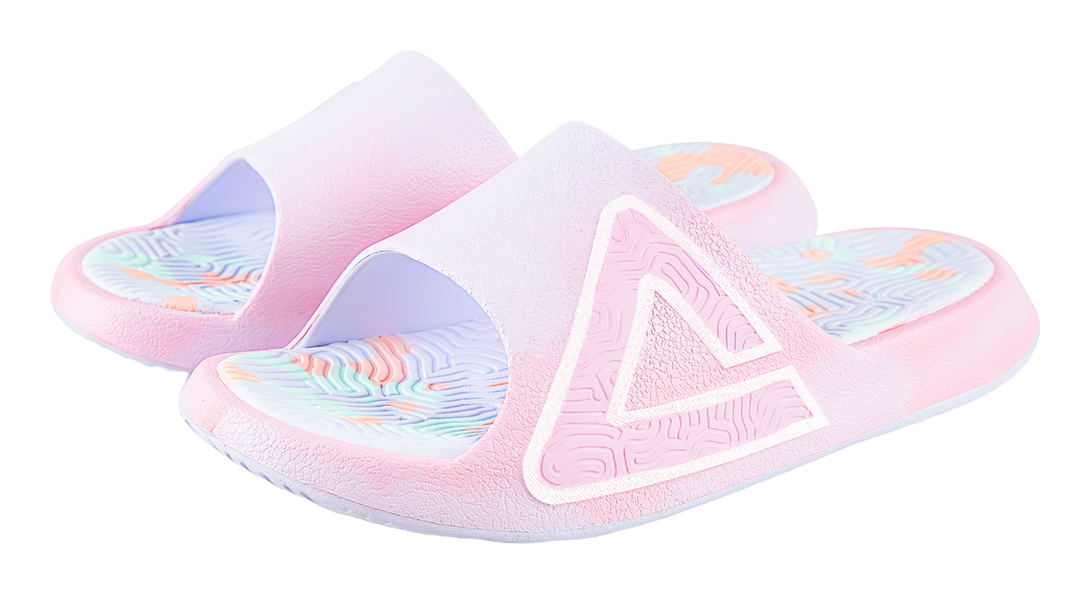 PEAK Tai Ji1.0 Slip Resistant Abrasion Resistant Cushioning Slide Slippers Unisex Pink Blue White 