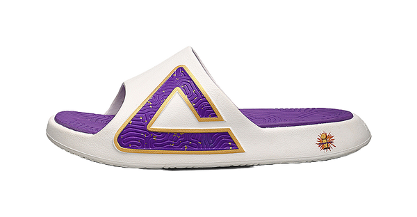 PEAK Tai Ji1.0 Slip Resistant Abrasion Resistant Slide Slippers Men's Ivory Purple 