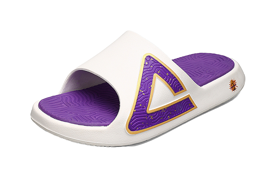 PEAK Tai Ji1.0 Slip Resistant Abrasion Resistant Slide Slippers Men's Ivory Purple 