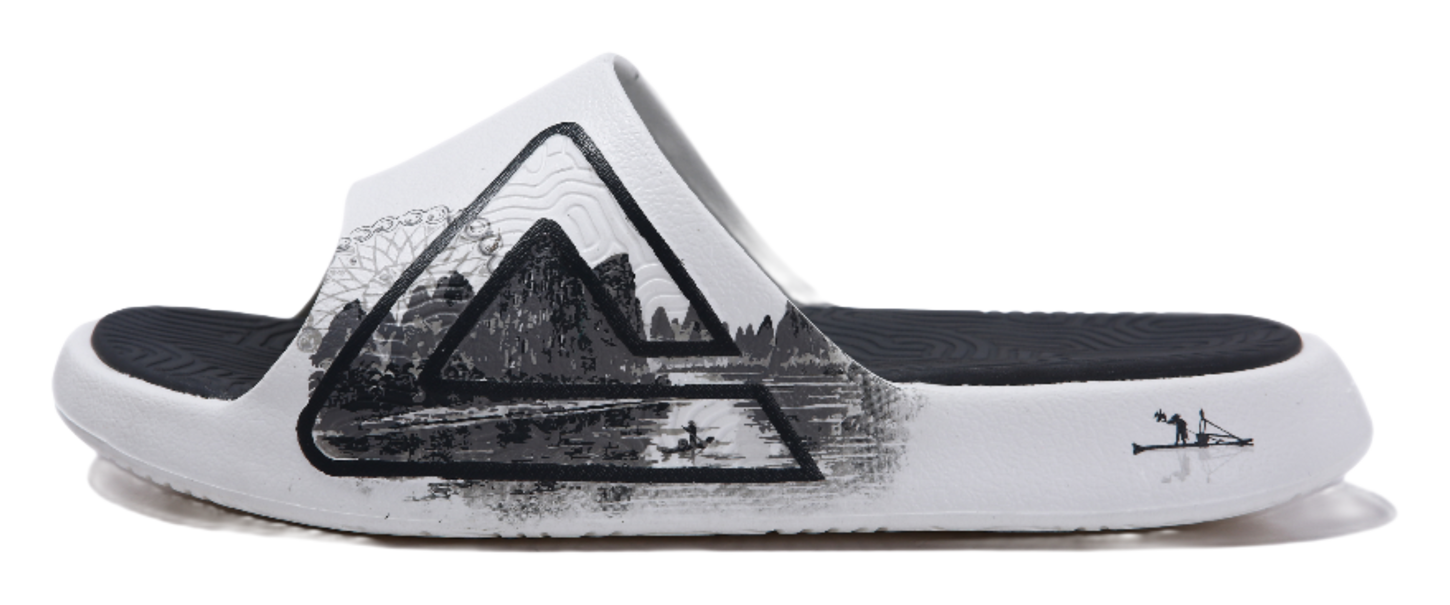 PEAK Tai Ji2.0 Slip Resistant Odor Resistant Abrasion Resistant Slide Slippers Unisex Ivory Dark Gray 