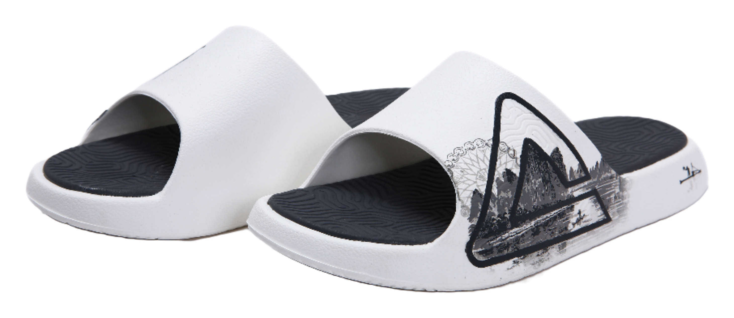 PEAK Tai Ji2.0 Slip Resistant Odor Resistant Abrasion Resistant Slide Slippers Unisex Ivory Dark Gray 